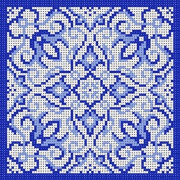 X-115 Blue & White Pattern 13 Mesh 6x6 Treglown Designs