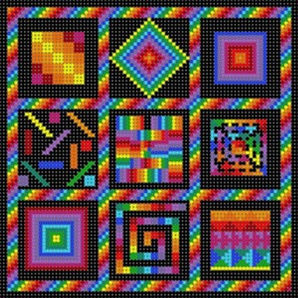 X-188 Colorful Squares 13 Mesh 61⁄2 x 61⁄2 Treglown Designs