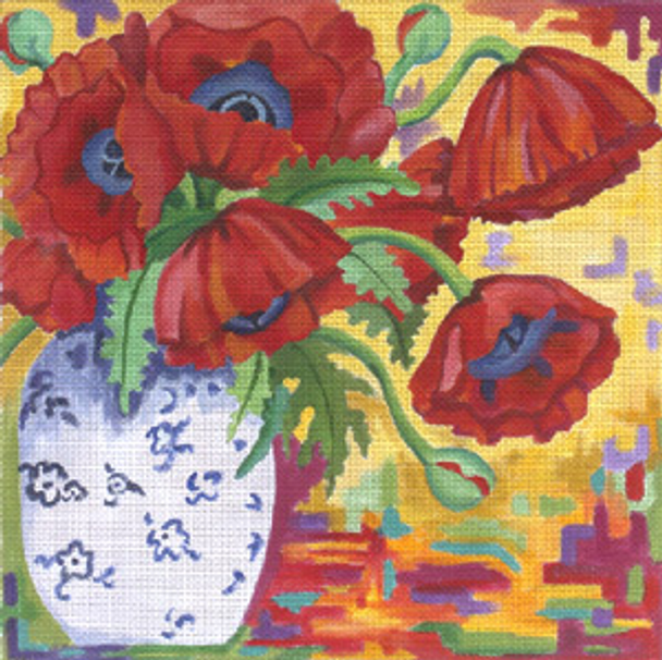 132852 Tapestry Poppies 14 x 14 13 Mesh JULIE THOMPSON