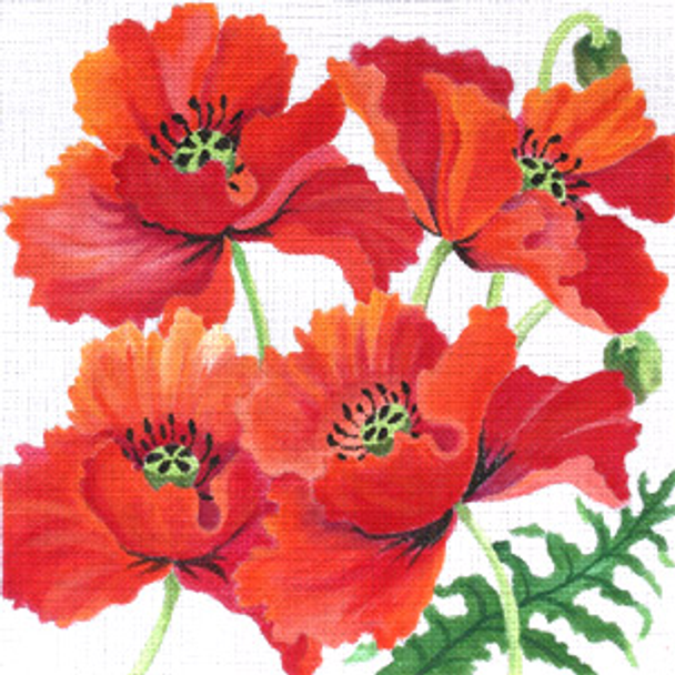 132450 Poppies Revisited  14 x 14 18 Mesh JULIE THOMPSON