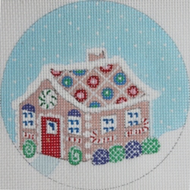 602 GINGERBREAD HOUSE Ornament - Christmas 4" Diameter 18 Mesh DESIGNS by Florence Schiavo