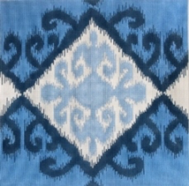 SC230B Ikat IV - in Blues 13 x 13 13 Mesh SALLY COREY