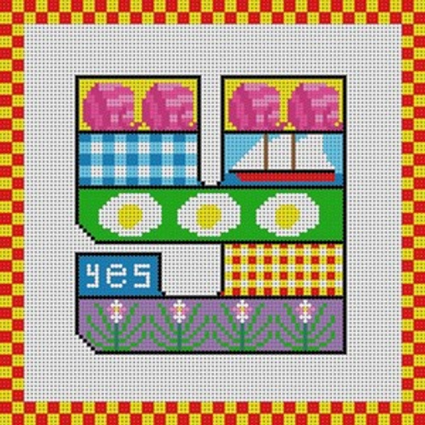 PC-1950Y Gingham Block Alphabet Polly Carbonari