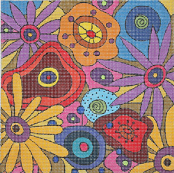 SG302 WILDFLOWERS II 9 x 9 18 MESH SANDI GARRIS