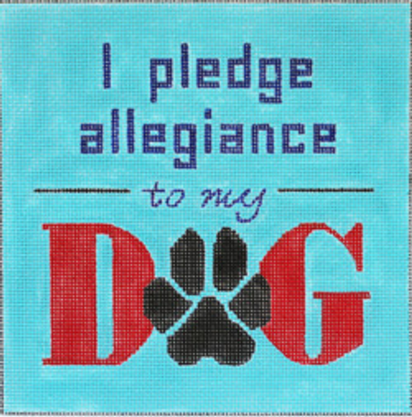 Ludw8115 I pledge allegiance to my dog  8 x 8 13 Mesh LAURIE LUDWIN (PLD)