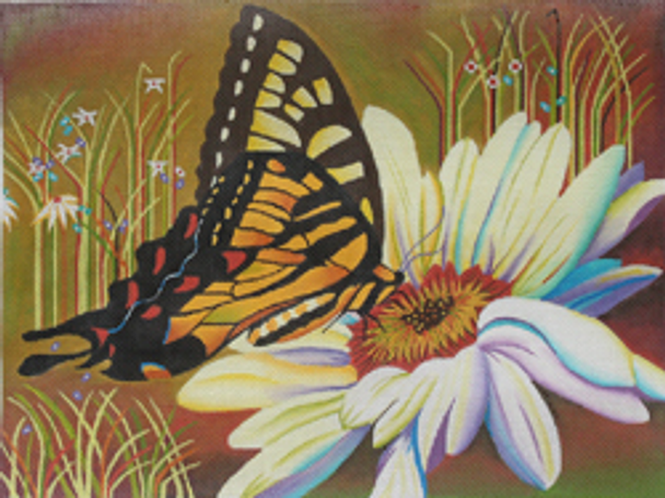 KDUKES 611 BUTTERFLY & SUNFLOWER 12 X 9 18 Mesh KAREN DUKES