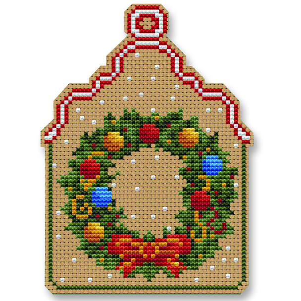 CN0097 Christmas Wreath Ornament Cross Stitch Kit Creative Needle Arts