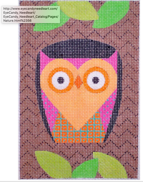N107A Hoot Owl Solo 4 x 6  18 Mesh EyeCandy Needleart