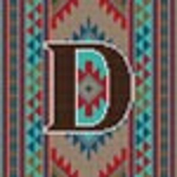 X-082 Treglown Designs Indian Rug Letter D