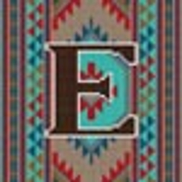 X-082 Treglown Designs Indian Rug Letter E 