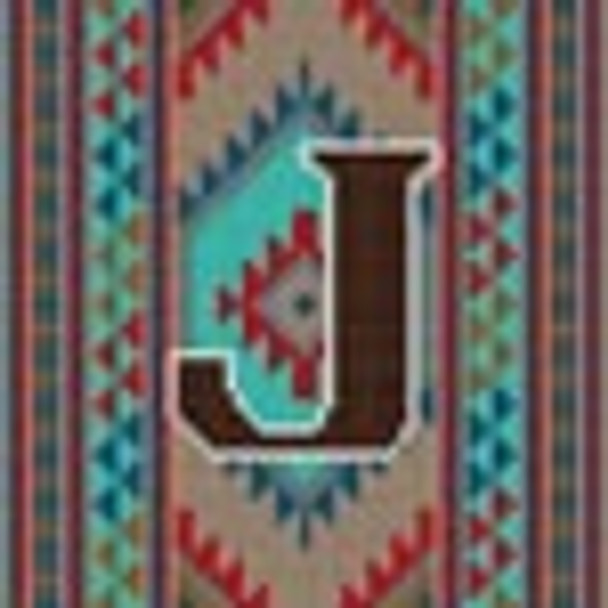 X-082 Treglown Designs Indian Rug Letter J