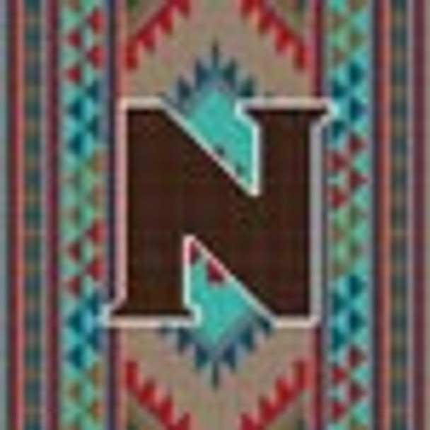 X-082 Treglown Designs Indian Rug Letter N