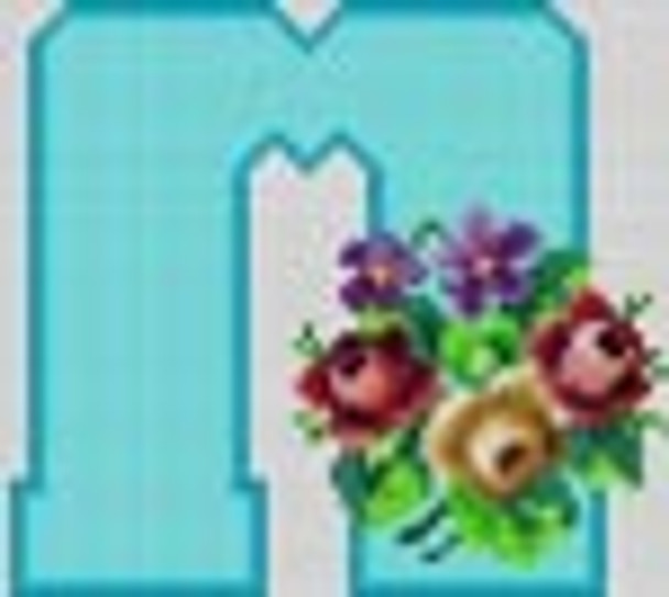 X-083 Treglown Designs Floral Bouquet Letter M