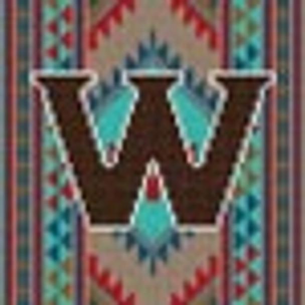 X-082 Treglown Designs Indian Rug Letter W