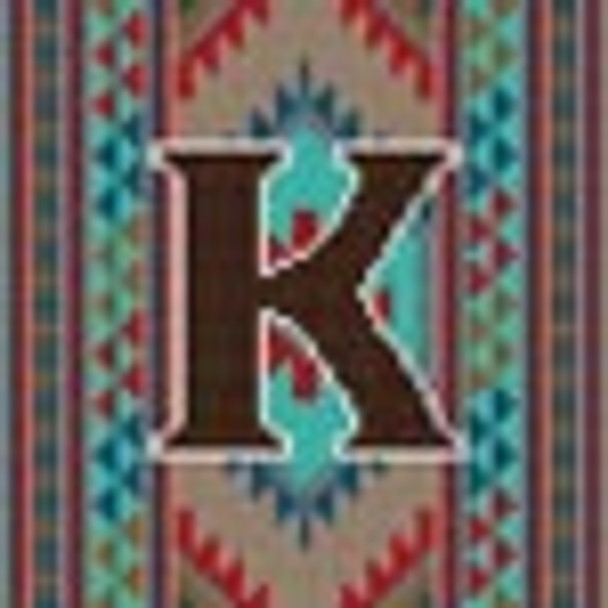 X-082 Treglown Designs Indian Rug Letter K