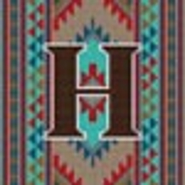 X-082 Treglown Designs Indian Rug Letter H 