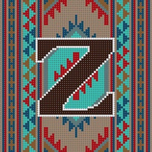 X-082 Treglown Designs Indian Rug Letter Z
