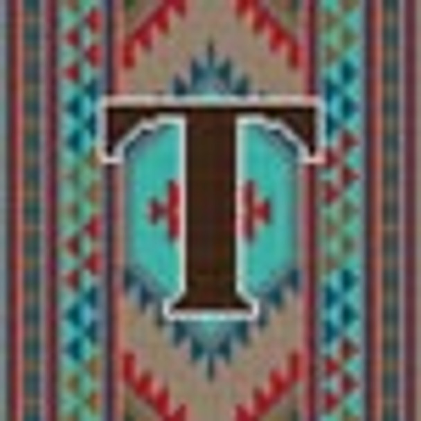 X-082 Treglown Designs Indian Rug Letter T