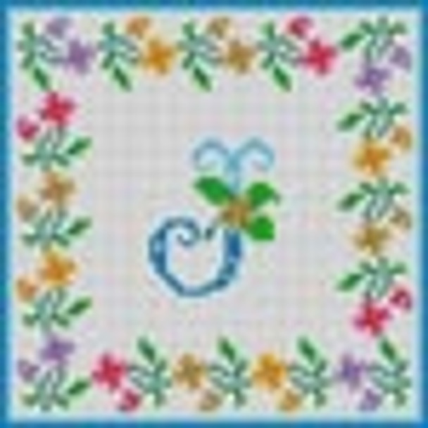 X-085 Treglown Designs J Floral Border