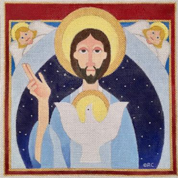 HO1644 Christ Icon, 8.25 x 8.25 18 Mesh Raymond Crawford Designs
