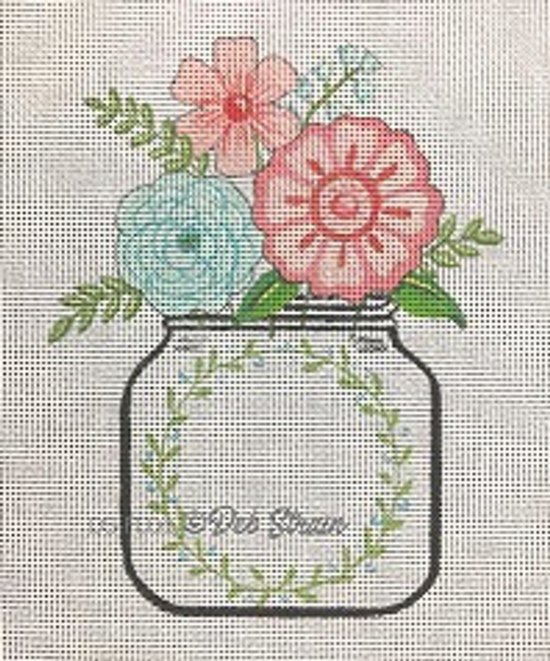 DS-FL01 Mason Jar Floral 4.75"x 6" 18 Mesh Deb Strain