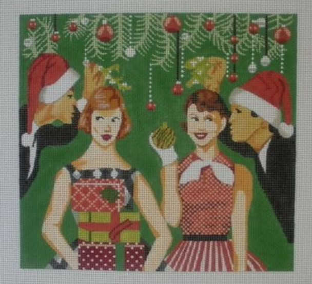 LS-HG08 Mistletoe Girls 7x6.5 18 Mesh  Lori Seibert