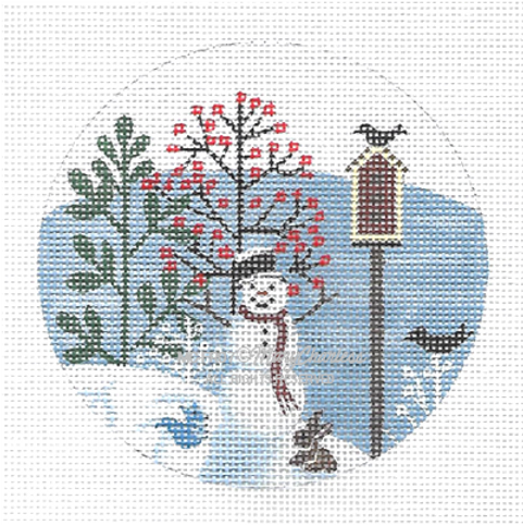MCFR07 Snowman & Animals 4” Round 18 Mesh Mary E. Charles