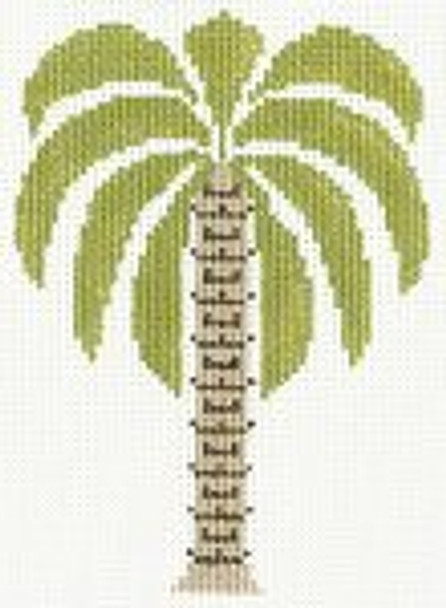 PT-236 Palm Tree – short Designs by Petei 18 Mesh 5 x 7 With Stitch Guide by John Waddlell
