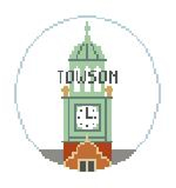 BT857 Towson University 4" Diameter 18 Mesh Kathy Schenkel Designs