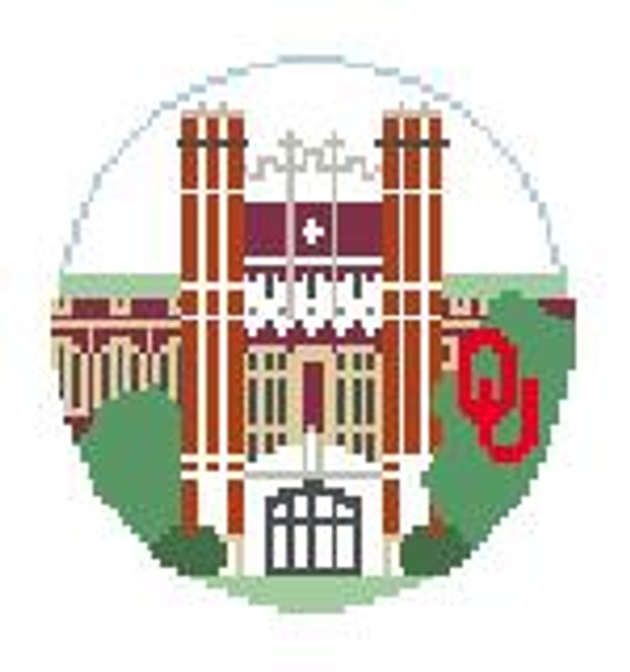 BT836 U of Oklahoma 4" diameter 18 Mesh Kathy Schenkel Designs