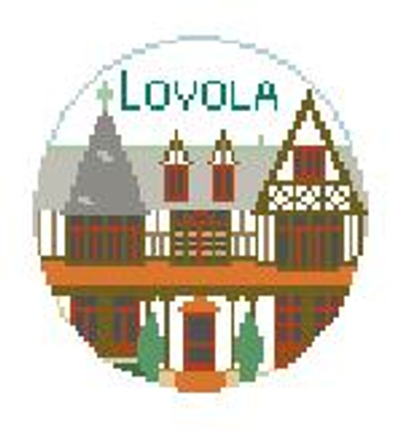 BT791 Loyola U, Baltimore 4" diameter 18 Mesh Kathy Schenkel Designs