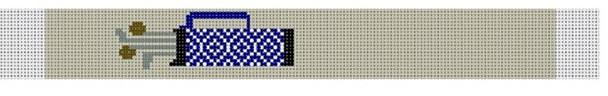 KF-520d Blue and White Geometric design 8 1/2" 18 Mesh LOOP KEY CHAIN The Meredith Collection