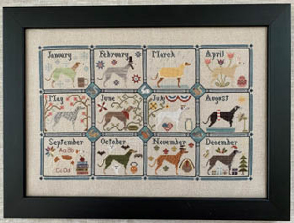Greyhound Year Stitch Count 267 x 169 by Blue Flower, The 19-1512