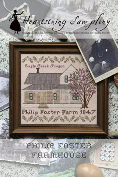 Philip Foster Farmhouse 122w x 105h Heartstring Samplery 19-1771 YT