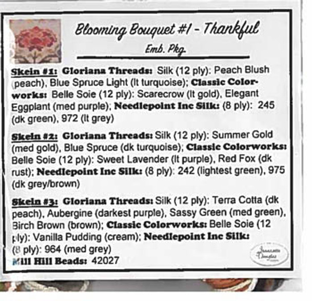 Blooming Bouquets #1 ThankfulEmb. Pack by Jeannette Douglas Designs 19-2112