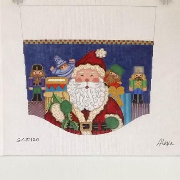 SCF120 13 Mesh Alexa Designs Stocking Topper  cuff, Gifts, nutcracker, presents, Santa