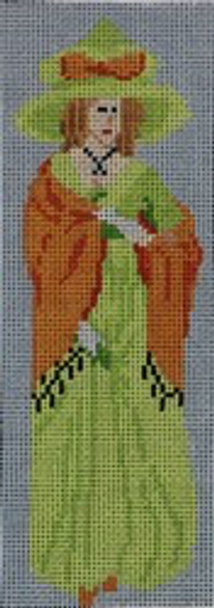 213B-Front Victorian Lady in Green 2.75 x 7.5 18 Mesh Pajamas and Chocolate