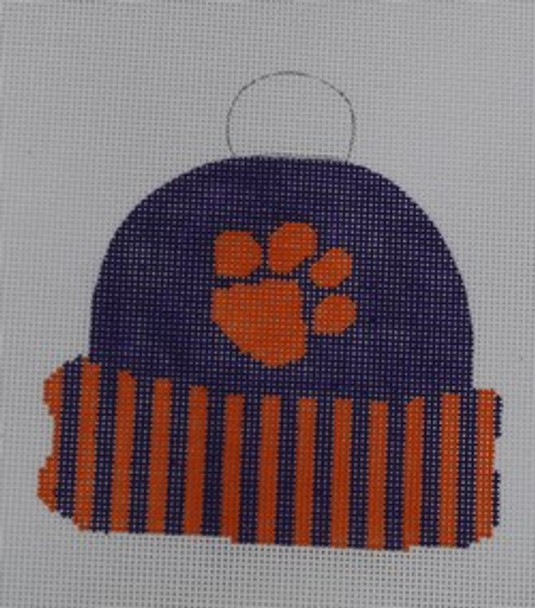 CC112 Clemson Cap 4.25 x 4.5 18 Mesh Kristine Kingston Needlepoint Designs