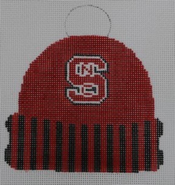 CC136 NC State Cap 4.25 X 4.5 18 Mesh Kristine Kingston Needlepoint Designs