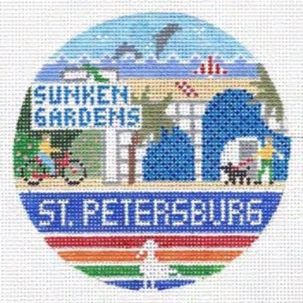 St. Petersburg Florida 4.25 x 4.25 18 Mesh Doolittle Stitchery R332