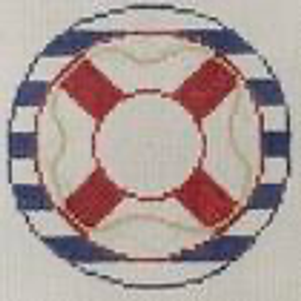 RD 095 Rachel Donley Needlepoint Designs Life Preserver 18M  3.5" round Includes monogram chart