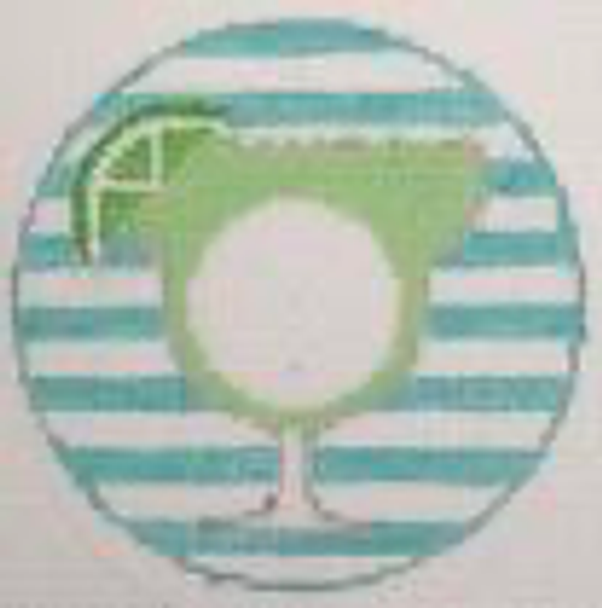 RD 122 Margarita 18 Mesh 3.5" round Includes monogram chart Rachel Donley Needlepoint Designs