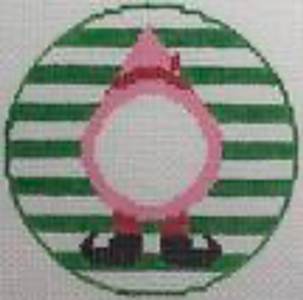 RD 136 Elf Girl 18 Mesh 3.5" round Includes monogram chart Rachel Donley Needlepoint Designs