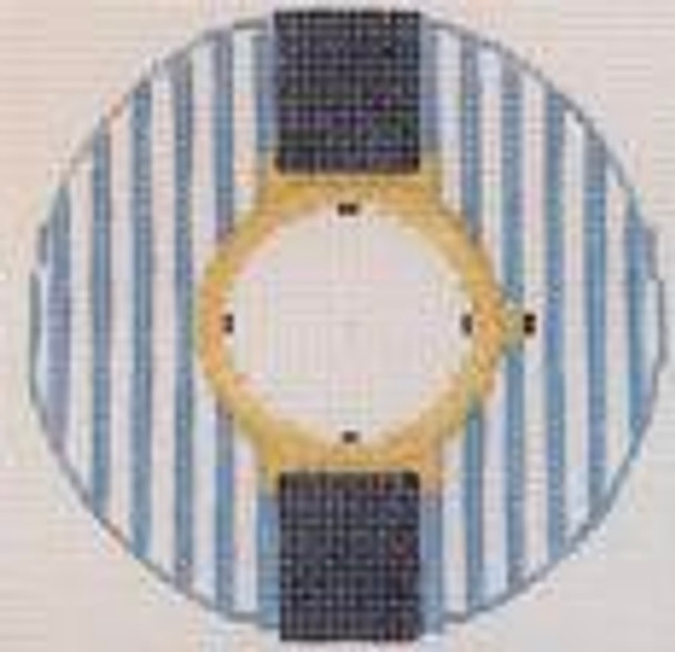 RD 166 Rachel Donley Needlepoint Designs Watch Monogram Round 18M