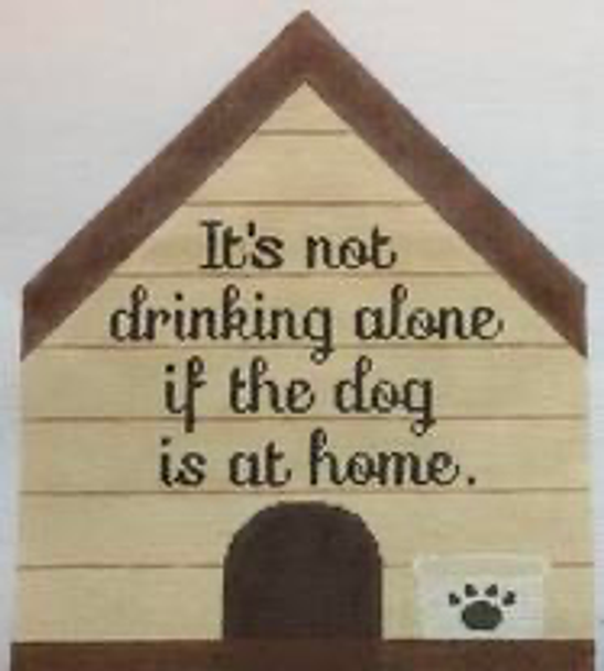 RD 152  Its Not Drinking Alone…DOG ​18M 8"x8" Rachel Donley Needlepoint Designs