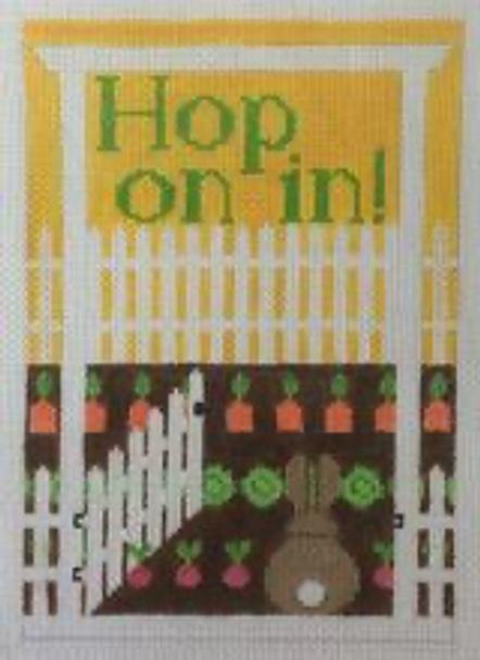 RD 034 Hop On In 18M 5"x7" Rachel Donley Needlepoint Designs 