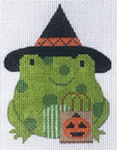 CH-216 Frog 3x4   18 Mesh With Stitch Guide CH Designs