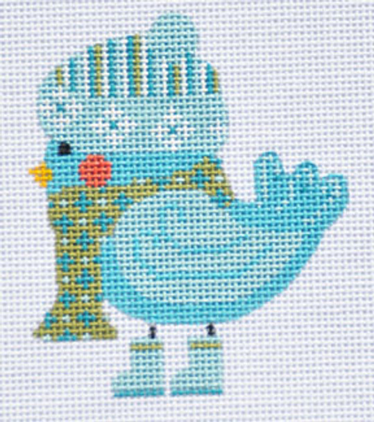 CH-305 Light Blue Bird 3 x 3 1/2  18  Mesh With Stitch Guide CH Designs