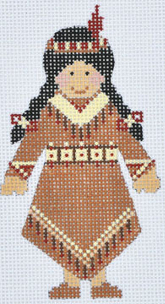 CH-360 Indian Girl 2 1⁄2 x  4 1⁄4 18  Mesh With Stitch Guide CH Designs