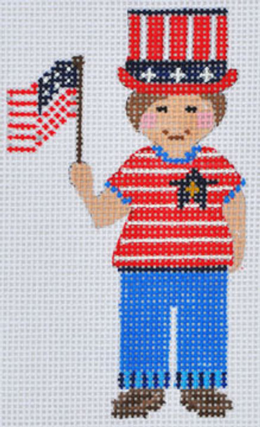 CH-365 Boy with Flag 2 1⁄2x 4 18  Mesh With Stitch Guide CH Designs